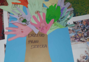 "Drzewo praw dziecka" - praca stworzona przez dzieci z grupy "Biedronek".