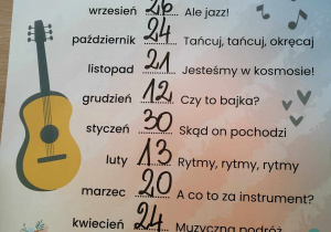 Harmonogram Audycji Muzycznych w obecnym roku szkolnym w naszym przedszkolu.