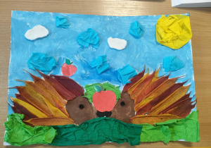 Praca Alicji Madej z grupy "Pszczółek", za którą dziewczynka zdobyła I miejsce.