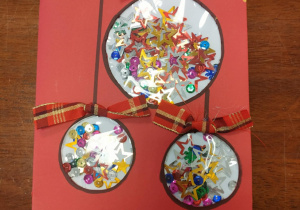 Kartka świąteczna w wykonaniu Hanny Buczel z "Pszczółek".