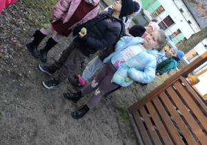 Spacer po ogrodzie i przypomnienie o potrzebie dokarmiania ptaków zimą.