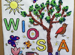 Wielkoformatowa, zespołowa praca plastyczna - "Wiosna".