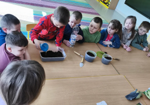 Zalewamy ziemię odrobiną wody.