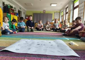 Rozmowa z przedszkolakami, na temat tego, co spożywamy w ciągu dnia.