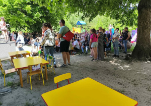 Piknik Rodzinny z okazji Dnia Mamy, Taty i Dziecka na ogrodzie przedszkolnym.
